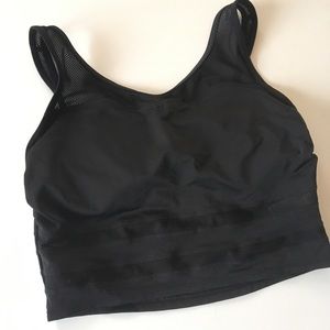 Athleta black mesh swim top